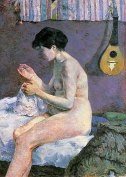 保羅 高更 Study of a Nude, Suzanne Sewing